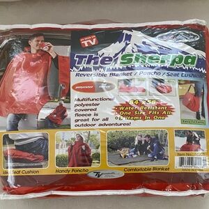 Red Water Resistant Blanket Poncho. New never used.